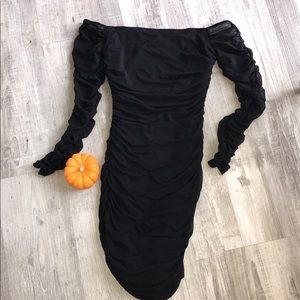 BLACK SLINKY DRESS - NEW